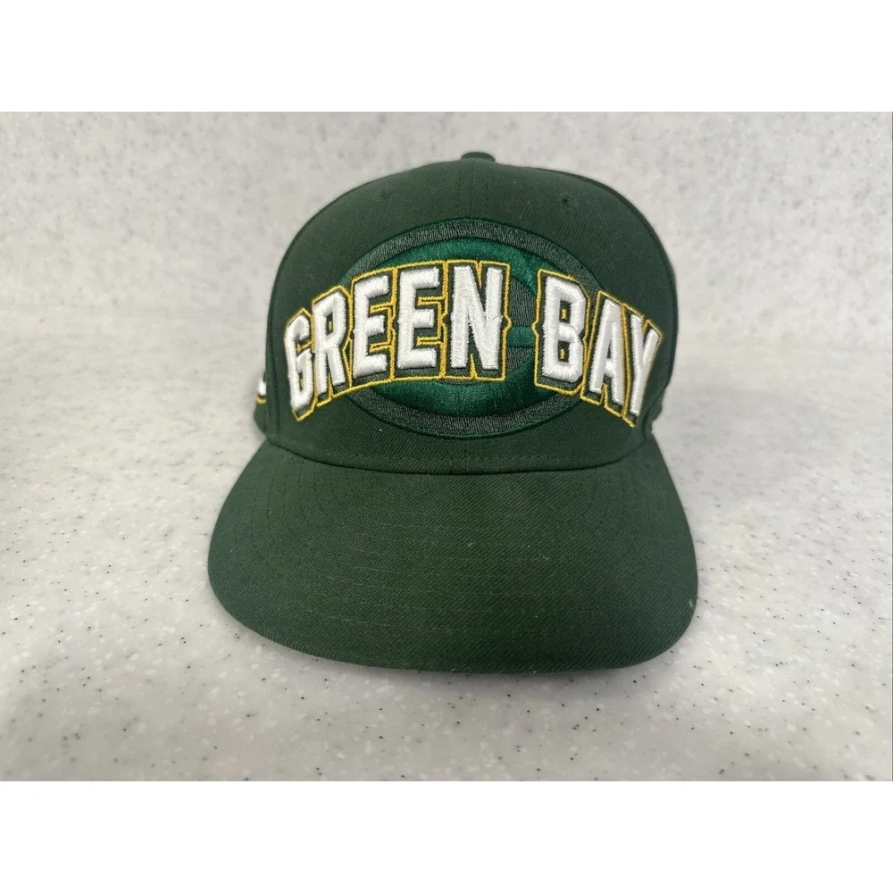 VTG Green Bay Packers Hat Fitted Size 7 1/4 Mens NFL New Era 59Fifty Embroidered